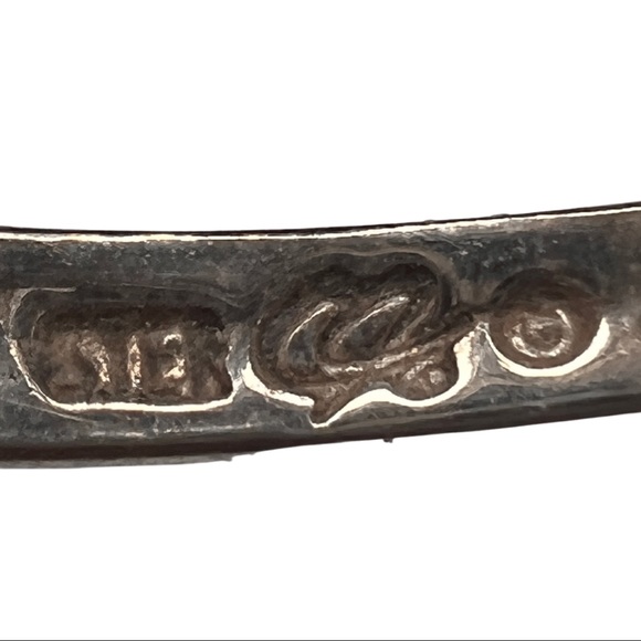 Vintage Purple Orange Blue & White Gemstone Sterling Silver Stackable Rings - Picture 7 of 8